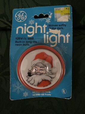 Vtg Santa Claus Night Light 1977 Christmas General Electric Plug In Works NEW